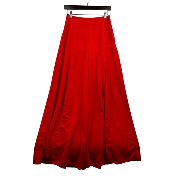 Mieeion Wide-Leg Palazzo Pants Red Bold Statement Flow Pants Lined Sz Medium - Picture 2 of 6
